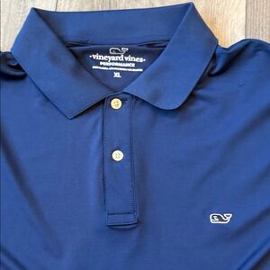 Vineyard Vines Men's Deep Blue Long Sleeve Polo